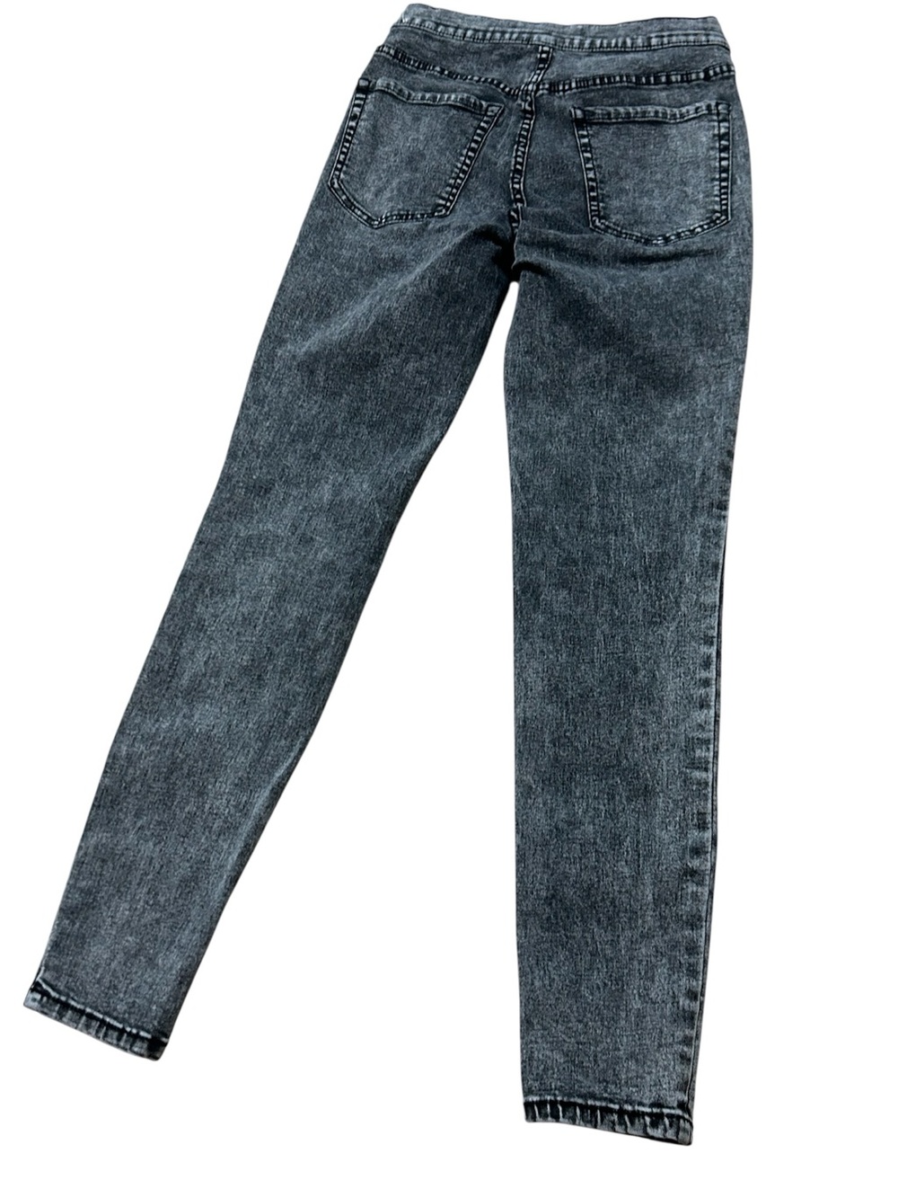 Garage Mid-Rise Skinny Black Acid Wash Jeggings - Picture 7 of 11